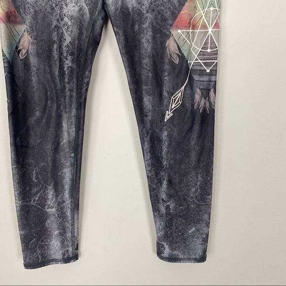 EVOLUTION AND CREATION Active Grey Tie Dye Tribal Dream Catcher Leggings yoga m - Picture 4 of 10